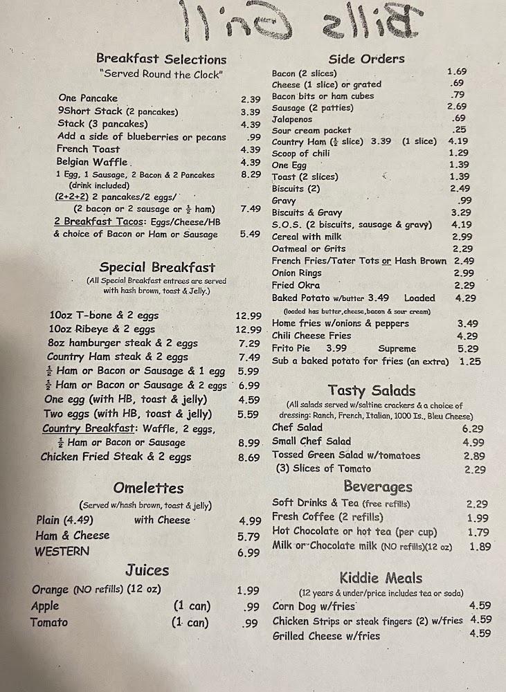 Bill's Grill Menu image 3